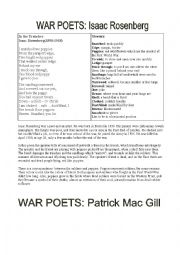 English Worksheet: War Poets