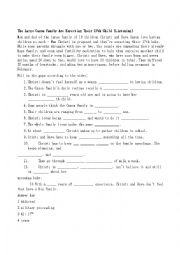 English Worksheet: Big Family Listening - Video Lesson