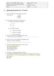 English Worksheet: mid term test for basic education