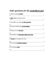 English Worksheet: Wh-question 