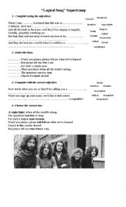 English Worksheet: Logical Song By Supertramp