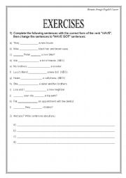 English Worksheet: HAVE & HAVE GOT