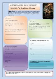 English Worksheet: THE HOBBIT: The Desolation of Smaug 