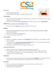 English Worksheet: Couchsurfing