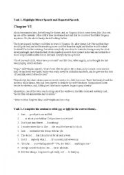 English Worksheet: Reported speech