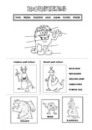 English Worksheet: Monsters