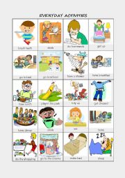 English Worksheet: Everyday activities