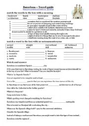 English Worksheet: Barcelona travel video