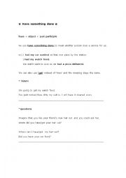 English Worksheet: causative form