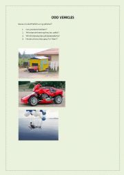 English Worksheet: Odd vehicles