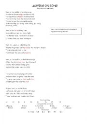 English Worksheet: The Moving Song