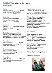 English Worksheet: Tell me if you wanna go home - Lyrics - Begin Again Movie Soundtrack