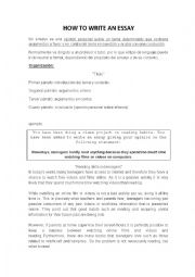 English Worksheet: How to write an essay