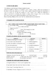 English Worksheet: review module 4