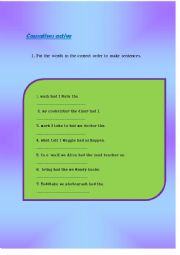 English Worksheet: causatives active