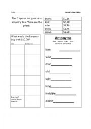 English Worksheet: Emperor New Clothes 
