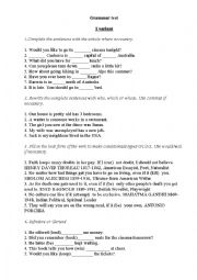 English Worksheet: Grammar Test