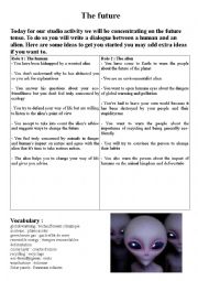 English Worksheet: An eco-friendly alien