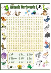 ANIMALS WORDSEARCH 2