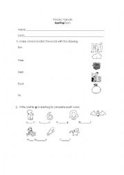 English Worksheet: Spelling exam