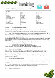 English Worksheet: Writing an invoice