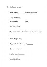 Physical and Personality Descriptions