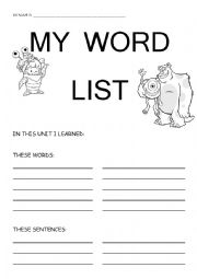 WORD LIST