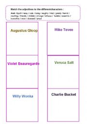 English Worksheet: Charlie and chocolate factory: the characters