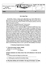 English Worksheet: end-of- term testn3