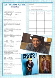English Worksheet: Bruno Mars - Just the way you are
