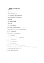 English Worksheet: write big numbers