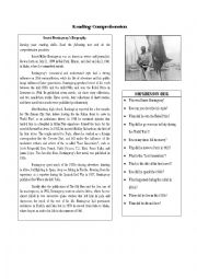 English Worksheet: ERNEST HEMINGWAY