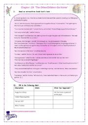 English Worksheet: Reading Charlie and the chocolate factory