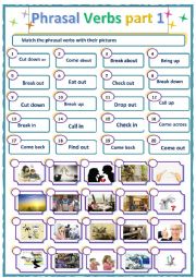 English Worksheet: Phrasal Verbs part1