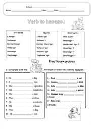 English Worksheet: verb to have got