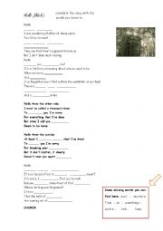 English Worksheet: Hello by Adele