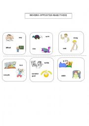 English Worksheet: MOVERS: OPPOSITE ADJECTIVES 2