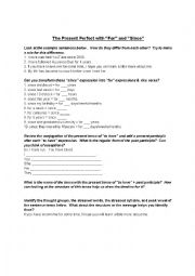 English Worksheet: Present Perfect with since and for
