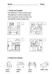 English Worksheet: Rooms and furniture