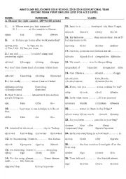 English Worksheet: A quiz for intermediate level