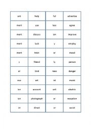 Word formation domino puzzle