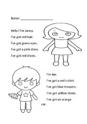 English Worksheet: Color Me.. CLOTHES