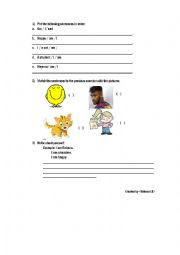 English Worksheet: I am - grammar guide