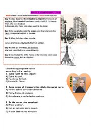 English Worksheet: ADELE: TRANSPORTATION WORKSHOP READING