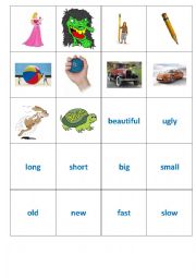 English Worksheet: Opposites memory game