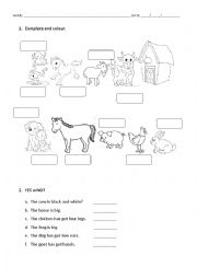 English Worksheet: farm animals