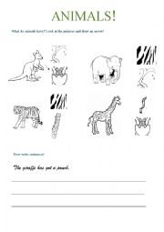 English Worksheet: Animals and have got