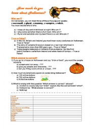 English Worksheet: How much do you know about Halloween?