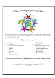 English Worksheet: A village of 100