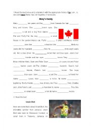 English Worksheet: Text reading and exercise